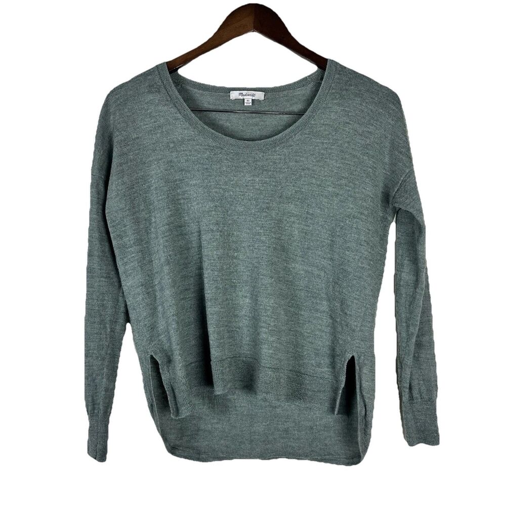 Madewell 100% Merino Wool Lightweight Sweater Women’s XS Sage Green Soft Luxury - Picture 10 of 11